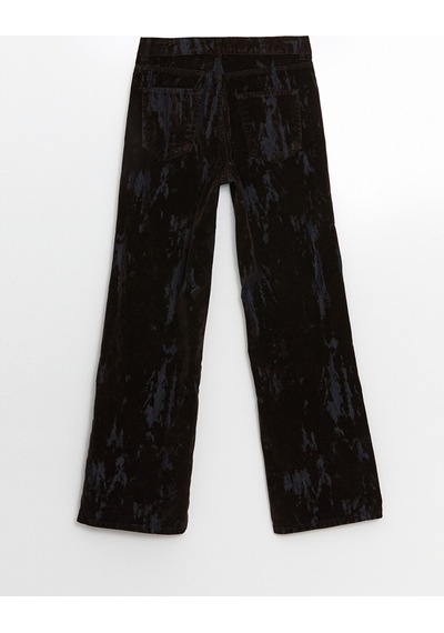 Lcw Jeans Kahverengi Straight Fit Batik Desenli Kadın Jean Pantolon