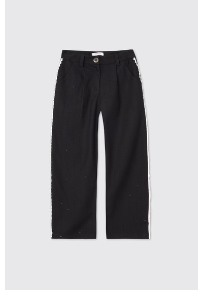Panço Kız Çocuk Beli Lastikli Lacivert Pantolon 2621gk04001