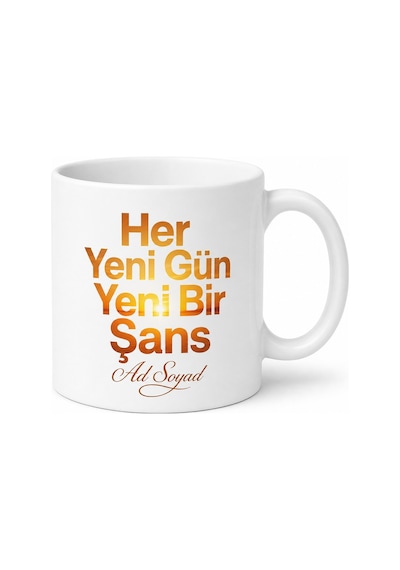 Her Yeni Gün Yeni Bir Şans Hedef Odaklı Çay Kahve Kupası Motivasyon Hediye Beyaz / Çok Renkli