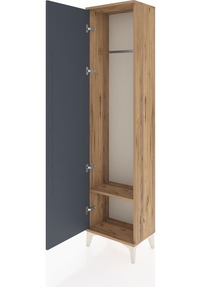 Arges Dolap Tek Raflı Tek Kapaklı Tek Askılı 44x30x182 Çam-an... Çam
