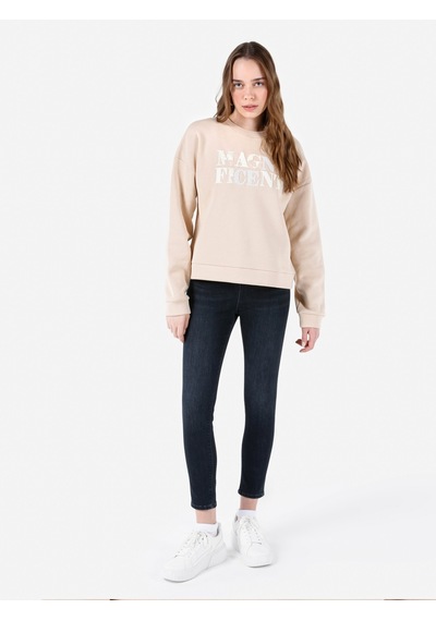 Colin's Colins Regular Fit Baskılı Bej Kadın Sweatshirt Cl1066819 Bej Colin's Colins Regular Fit Baskılı Bej Kadın Sweatshirt Cl1066819 Bej