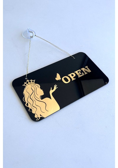 Open / Closed Kapı Tabelası Kuaför Ve Güzellik Salonları İçin Şık Tasarım