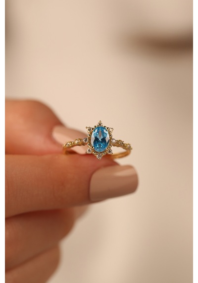 Çgk Çiğdem Gürel Kuyumculuk Opal Taşlı Lotus Altın Yüzük Gold