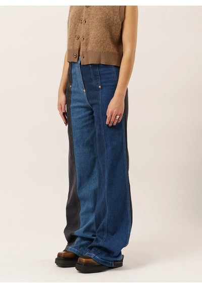 Moschino Jeans Mavi Kadın Desenli Denim Pantolon 241k1j0301 İndigo