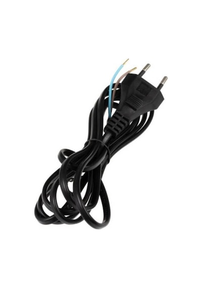 Power Kablo 2X0.75Mm 1 Metre Uzatma 2 Pin Teyp Fişi Uçu Açık