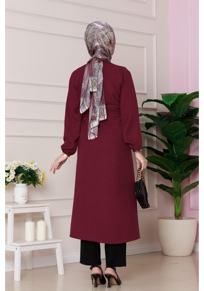 Sevitli Yandan Bağlamalı Mevsimlik Kap-bordo-4825 Bordo