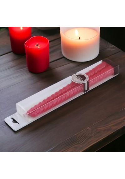 Petek Mum Kırmızı Altın Simli Çam Ağacı Boy 8.5 Cm Bal Mumu Beeswax Candle Diğer