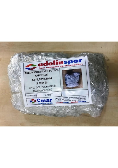 Adelinspor Silver Futbol Kale Filesi 4.0x2.20x0.8 M Çok Renkli