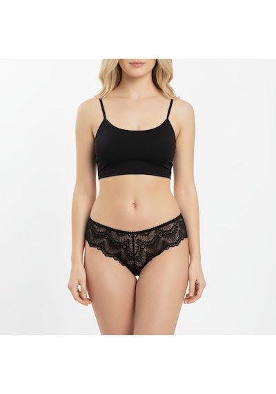 Kadın Dantelli Slip Külot Bb2045 Siyah