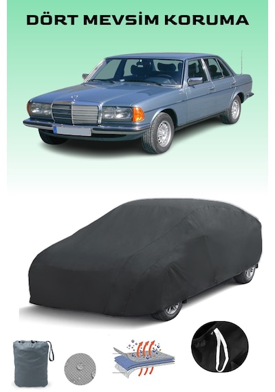 Siyah, Mercedes E-serısı W123 1975 - 1985, Araba Brandası, Oto Örtüsü, Araba Çadırı Siyah