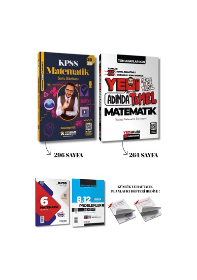2026 Kpss Atölye Matematik Video Çözümlü Soru Bankası + Yedi Adımda Temel Matematik + 2 Deneme
