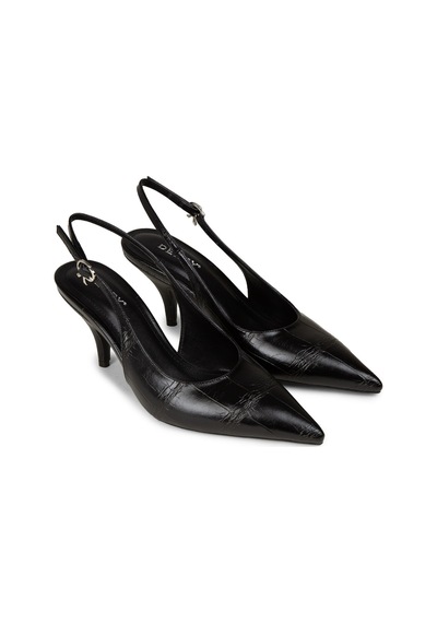 Deery Kadın Siyah Krokodil Desenli Slingback Stiletto - V4035zsyhm01 siyah