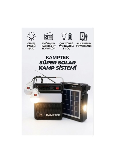 Doğa Güneş Enerjili Radyolu Fonksiyonel Işıklar Fm Bluetooth Sd Kart Usb Solar Lamba