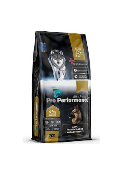 Pro Performance Kuzulu Ve Yaban Mersinli Orta Ve Büyük Irk Yetişkin Köpek Maması 12 Kg