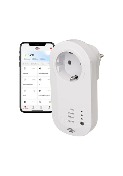 Brennenstuhl Wifi Özellikli Zaman Ayarlı Ses Kontrollü Akıllı Priz, Standart Diğer