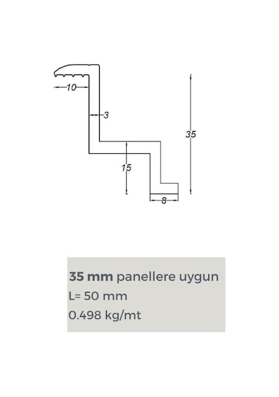 Güneş Paneli Montajı İçin Tutturucu Sabitleme Aparatı - Kenar Tutturucu 35 Mm