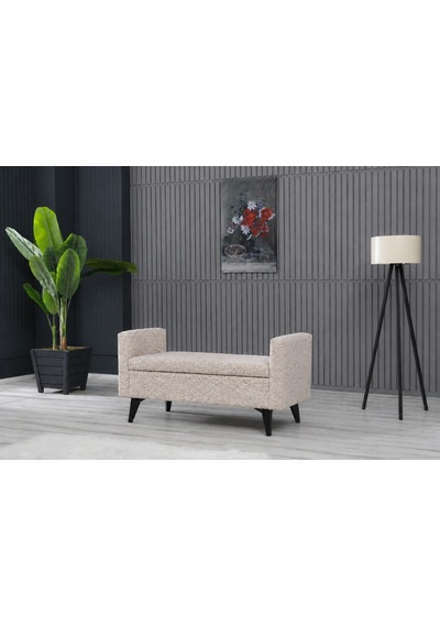 Toffet Bazalı Değiştirilebilir Kollu Süngerli Yüksek Plastik Ayaklı Puf - Bench4