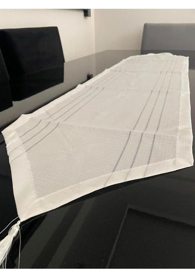 Lexroo Runner Leke Tutmaz Dertsiz Kumaş Dekoratif Çeyiz Krem35 X 140 Cm Çok Renkli