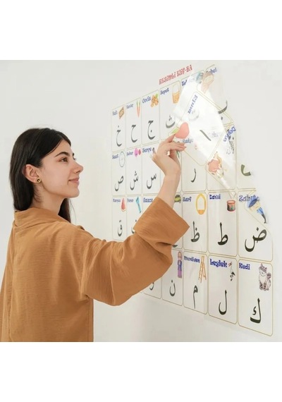 Ers 70x100 Cm Statik Kağıt Elif-ba Öğrenme Tahtası Çok Renkli