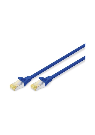 Cat 6a S-ftp Bağlantı Kablosu, Bakır, Lszh Awg 26/7, Uzunluk 50 Cm, Mavi Renk