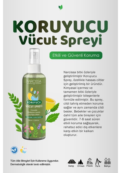 Sivrisinek Ve Kene Kovucu Vücut Spreyi 100ml - Tüm Gün Etki - 729463335