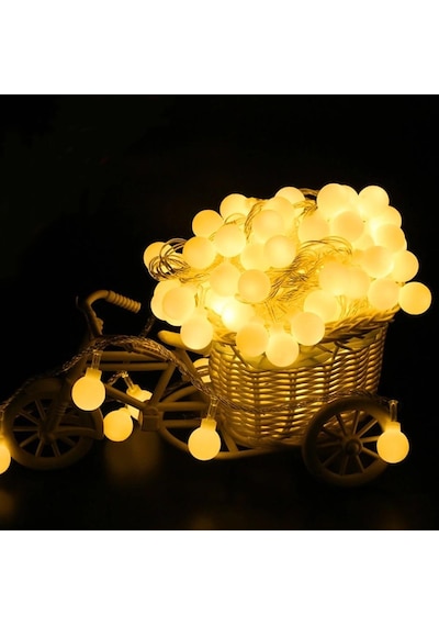 MİGHTY GÜNEŞ ENERJİLİ 7 METRE 50 LED SARI YILBAŞI ÇAM AĞACI BAHÇE