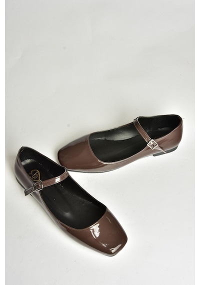 Fox Shoes S726252508 Kadın Babet - Kahverengi Rugan