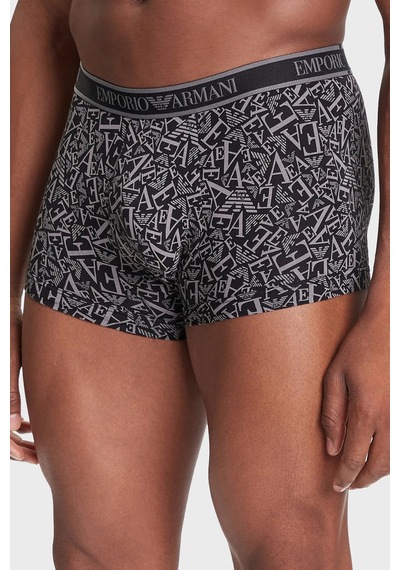 Emporio Armani Logolu Streç Pamuklu 3 Pack Boxer Erkek Boxer Em000370 Af10779 Mc198 Lacivert