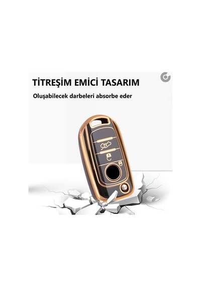 Fiat Egea 500x Tpu Anahtar Kılıfı Beyaz Gold - 1 Adet