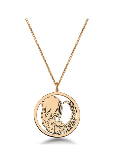 Çember Başak Burcu Gümüş Kolye - Rose Rose Gold