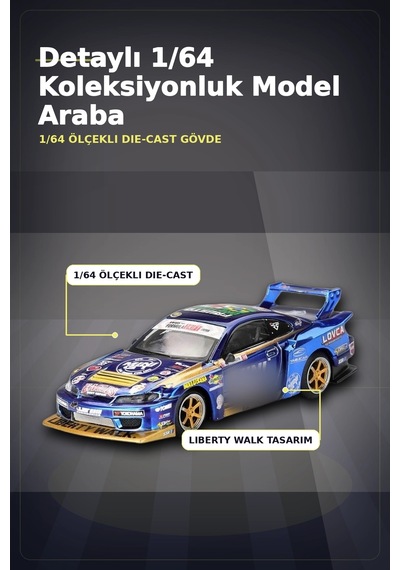 Lbwk Formula Drift 1/64 Nissan S15 Silvia Model Araba - Liberty Walk Replica Bx-313402