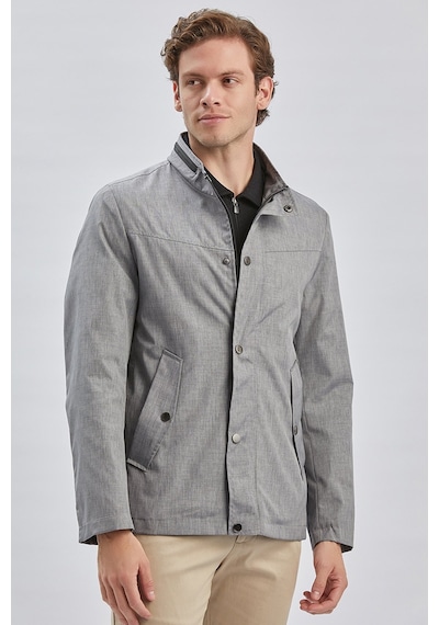 İmza Gri Dik Yaka Yarım Astar Comfort Fit Rahat Kesim Casual Mont 1007240150-Gri