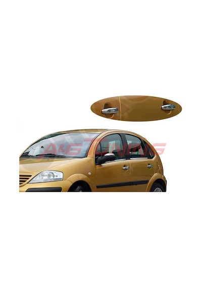 Citroen C3 Krom Kapı Kolu Tk 2002-2009 4 Kapı Paslanmaz Çelik N11.446