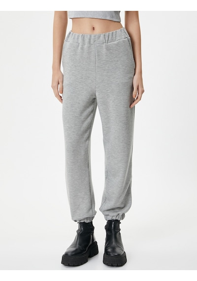 Koton Jogger Eşofman Altı Beli Lastikli Cep Detaylı Gri 4wak30080ek 4WAK30080EK031 Gri
