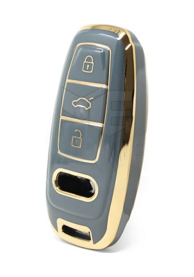 Gma Keys Lüx Audi A6 A7 A8 E-tron Q8 C8 A3 Nano Anahtar Kılıfı Gri Gold Altın Renk
