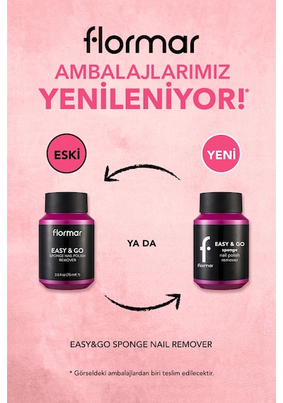 Flormar Easy & Go Kendinden Süngerli Pratik Oje Temizleyici 75 ML