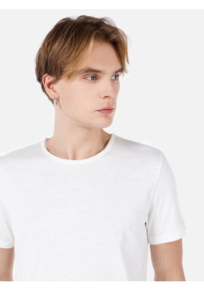 Colin's Colins Regular Fit Bisiklet Yaka Beyaz Erkek Kısa Kol Tişört Cl1058580 Beyaz
