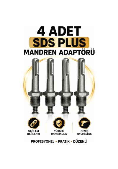 Sds Plus Mandren Adaptörü 4'lü Set Matkap İçin