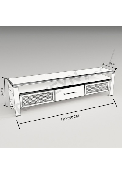 Raweyn Iron Doğal Ahşap Çekmeceli Tv Ünitesi - 210cm Açık Ceviz