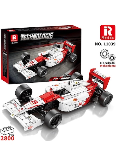 Reobrix Technic 11039 1/8 Mclaren Formula 1 Araba Yaratıcı Yapı Blok Seti Building Blocks -2800parça