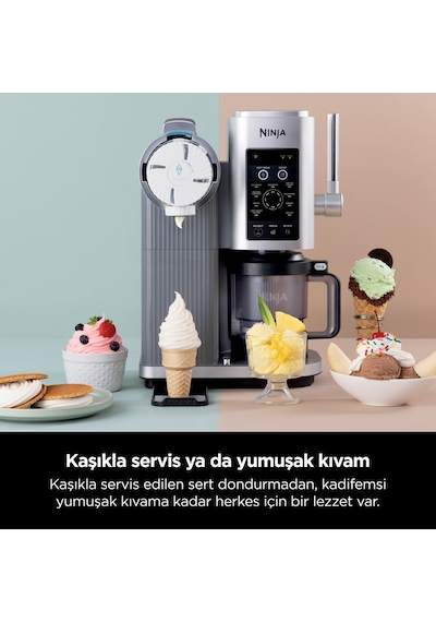 Ninja Swirl By Creami Soft Serve Dondurma Makinesi 13 Programlı Frozen Yoğurt Sorbe Milkshake Ev Tipi Soğuk Tatlı Cihazı 800 W Premium