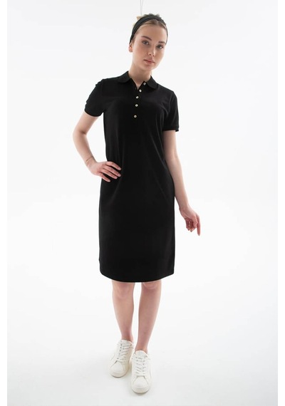 Fashion Friends Polo Yaka Siyah Kadın Elbise 25y0499k1 Siyah