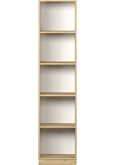 Modern 5 Raflı Kitaplık - Florida Meşe 43x182x26 Cm Kahverengi