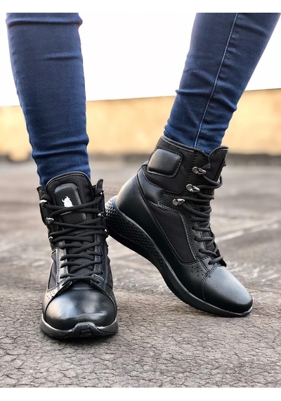 Boa Ba0600 Bağcıklı Siyah Boksör Unisex Spor Postal Bot Siyah
