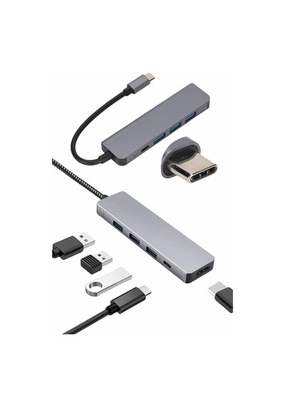Çevirici Dönüştürücü Adaptör Macbook 3 In 1 Type-c To Hdmı Usb 3.0 Standart