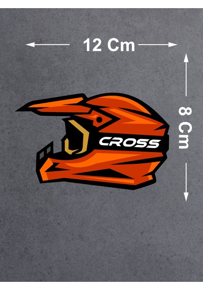 Cross Motosiklet Kask Sticker - Araba Oto Motosiklet Sticker - 00021 12X8 Cm