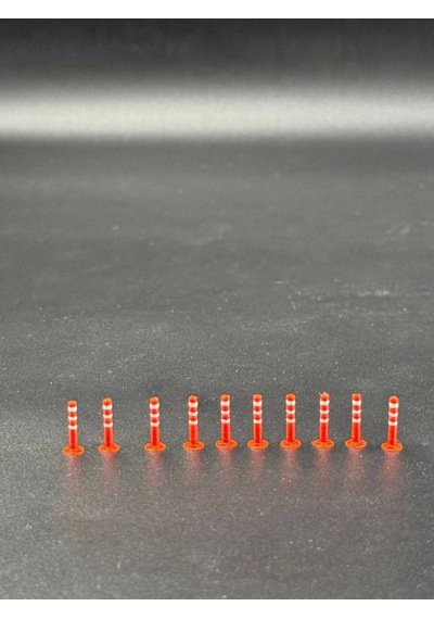 1:64 Ölçek Diaroma Trafik Garaj Aksesuarları Dubalar Turuncu & Beyaz 10 Adet
