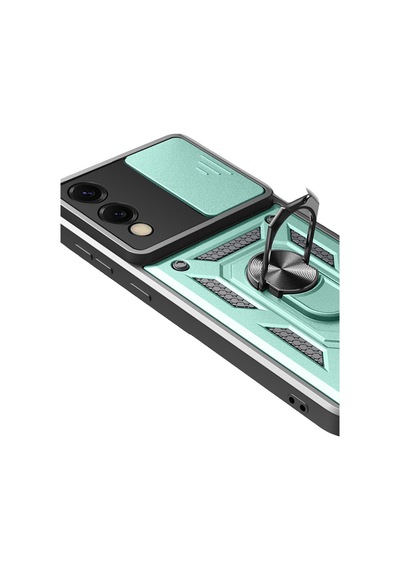 Samsung Galaxy  Uyumlu,  S25 Edge Pars Lens Yüzüklü Silikon - Yeşil
