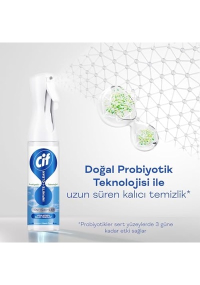 Cif Infinite Clean Doğal Probiyotikli Sprey Tüm Yüzeyler İçin Lotus & Deniz Tuzu 280 Ml Diğer