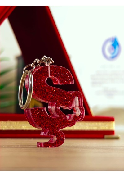 Kelebek Harfli Anahtarlık Hediyelik Ürün El Yapımı Epoksi Reçine Anahtarlık Kişiye Özel Harf Anahtarlık İ Altın - Kahverengi